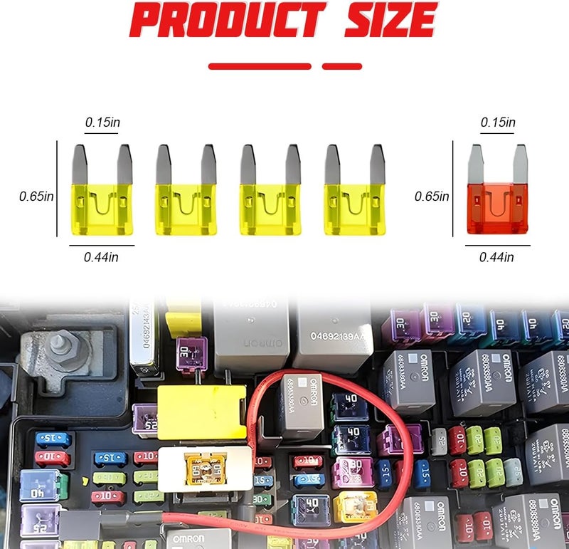 Sandfren Car TIPM Bypass Cable, Repair Fuel Pump Relay Kit, Vehicle Fuel Pump Relay Wiring Set with 5Pcs Fuses Clip, Auto Fuse Holder Adapter Accessories Compatible with 1500 2500 3500 - Image 2